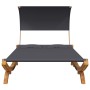 Tumbona con dosel madera curvada gris antracita 165x203x126 cm de vidaXL, Camas para exteriores - Ref: Foro24-313954, Precio:...