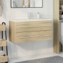 Set de muebles de baño 2 pzas madera contrachapada roble Sonoma de , Muebles de baño - Ref: Foro24-3325048, Precio: 309,58 €,...