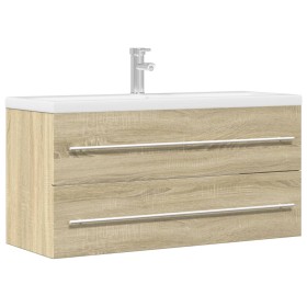 Armario para lavab contrachapada color roble 100x38,5x48 cm de , Muebles de baño - Ref: Foro24-856232, Precio: 66,72 €, Descu...