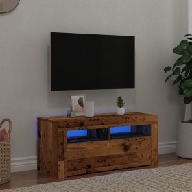 Mueble TV luces LED madera ingeniería envejecida 90x35x40 cm de , Muebles TV - Ref: Foro24-856321, Precio: 72,48 €, Descuento: %