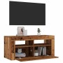 Mueble TV luces LED madera ingeniería envejecida 90x35x40 cm de , Muebles TV - Ref: Foro24-856321, Precio: 72,48 €, Descuento: %