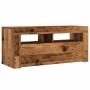 Mueble TV luces LED madera ingeniería envejecida 90x35x40 cm de , Muebles TV - Ref: Foro24-856321, Precio: 72,48 €, Descuento: %
