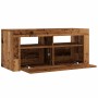 Mueble TV luces LED madera ingeniería envejecida 90x35x40 cm de , Muebles TV - Ref: Foro24-856321, Precio: 72,48 €, Descuento: %