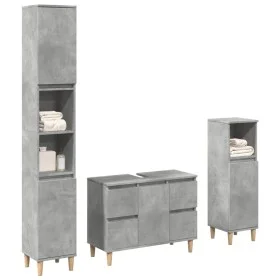 Set muebles de baño 2 piezas madera contrachapada gris hormigón de , Muebles de baño - Ref: Foro24-3324949, Precio: 185,66 €,...