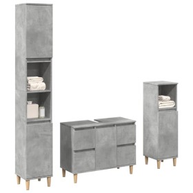 Set muebles de baño 2 piezas madera contrachapada gris hormigón de , Muebles de baño - Ref: Foro24-3324949, Precio: 190,12 €,...
