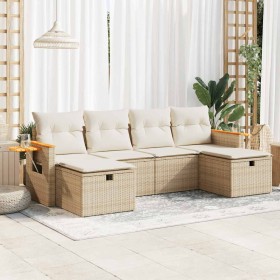 Juego de sofás jardín con cojines 6 pzas ratán sintético beige de , Conjuntos de jardín - Ref: Foro24-3325999, Precio: 460,18...