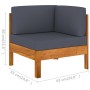 Muebles de jardín 8 pzas con cojines gris oscuro madera acacia de vidaXL, Conjuntos de jardín - Ref: Foro24-3057959, Precio: ...