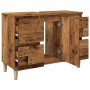 Mueble de lavabo madera ingeniería envejecida 80x33x60 cm de , Tocadores de baño - Ref: Foro24-857126, Precio: 90,93 €, Descu...