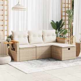 Juego de sofás jardín con cojines 4 pzas ratán sintético beige de , Conjuntos de jardín - Ref: Foro24-3325950, Precio: 324,06...