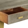 Mesa consola madera maciza de mango con latón gris 110x35x76 cm en Mesas auxiliares | Comprar online en Foru.es