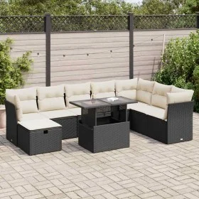 Set de sofás de jardín con cojines 9 pzas ratán sintético negro de , Conjuntos de jardín - Ref: Foro24-3327796, Precio: 561,1...