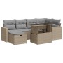 Set sofás de jardín 7 piezas y cojines ratán sintético beige de , Conjuntos de jardín - Ref: Foro24-3327819, Precio: 529,25 €...