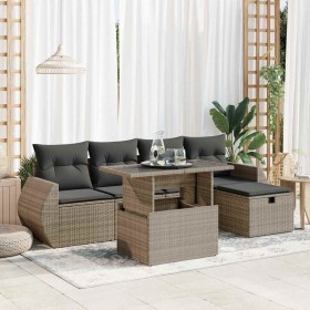 Set de muebles de jardín 6 pzas y cojines ratán sintético gris de , Conjuntos de jardín - Ref: Foro24-3327890, Precio: 492,55...