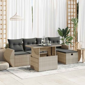 Set de sofás de jardín 6 pzas y cojines ratán sintético gris de , Conjuntos de jardín - Ref: Foro24-3327892, Precio: 502,02 €...