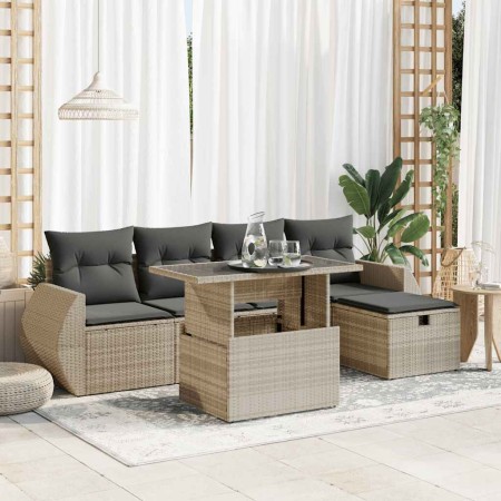 Set de sofás de jardín 6 pzas y cojines ratán sintético gris de , Conjuntos de jardín - Ref: Foro24-3327892, Precio: 502,02 €...