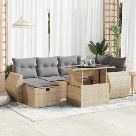 Set sofás de jardín 7 piezas y cojines ratán sintético beige de , Conjuntos de jardín - Ref: Foro24-3327899, Precio: 508,30 €...
