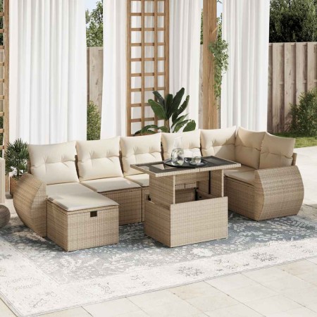 Set de sofás de jardín y cojines 8 piezas ratán sintético beige de , Conjuntos de jardín - Ref: Foro24-3327908, Precio: 597,6...