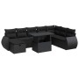 Set de sofás de jardín con cojines 9 pzas ratán sintético negro de , Conjuntos de jardín - Ref: Foro24-3327915, Precio: 629,6...