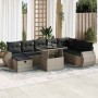 Set de sofás de jardín con cojines 9 pzas ratán sintético gris de , Conjuntos de jardín - Ref: Foro24-3327920, Precio: 602,50...