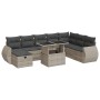 Set muebles jardín 9 pzas y cojines ratán sintético gris claro de , Conjuntos de jardín - Ref: Foro24-3327922, Precio: 639,07...