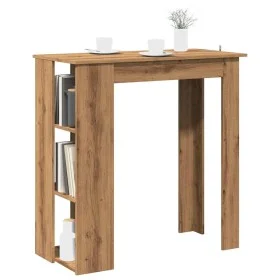 Mesa alta con estante madera roble artisan 102x50x103,5 cm by , Kitchen and dining tables - Ref: Foro24-856761, Price: 88,60 ...