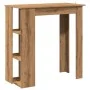 Mesa alta con estante madera roble artisan 102x50x103,5 cm de , Mesas de cocina y de comedor - Ref: Foro24-856761, Precio: 88...