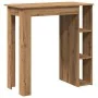 Mesa alta con estante madera roble artisan 102x50x103,5 cm de , Mesas de cocina y de comedor - Ref: Foro24-856761, Precio: 88...