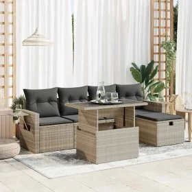 Set de sofás de jardín 6 pzas y cojines ratán sintético gris de , Conjuntos de jardín - Ref: Foro24-3327852, Precio: 513,71 €...