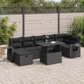 Set de sofás de jardín y cojines 8 piezas ratán sintético negro de , Conjuntos de jardín - Ref: Foro24-3327865, Precio: 568,3...
