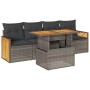 Set sofás jardín y cojines 5 pzas ratán sintético acacia gris de , Conjuntos de jardín - Ref: Foro24-3327658, Precio: 351,65 ...
