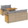 Set sofás jardín y cojines 6 pzas ratán sintético acacia beige de , Conjuntos de jardín - Ref: Foro24-3327664, Precio: 453,46...