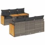 Set sofás jardín y cojines 7 pzas ratán sintético acacia gris de , Conjuntos de jardín - Ref: Foro24-3327672, Precio: 504,93 ...
