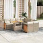 Set sofás jardín y cojines 9 pzas ratán sintético acacia beige de , Conjuntos de jardín - Ref: Foro24-3327691, Precio: 677,02...