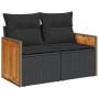 Set sofás jardín y cojines 6 pzas ratán sintético acacia negro de , Conjuntos de jardín - Ref: Foro24-3327709, Precio: 438,00...