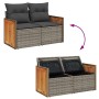 Set sofás jardín y cojines 8 pzas ratán sintético acacia gris de , Conjuntos de jardín - Ref: Foro24-3327735, Precio: 472,17 ...