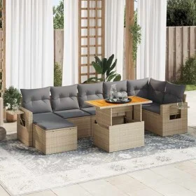Set de sofás de jardín y cojines 8 piezas ratán sintético beige de , Conjuntos de jardín - Ref: Foro24-3327181, Precio: 565,7...