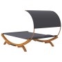 Tumbona con dosel madera curvada gris antracita 165x203x126 cm de vidaXL, Camas para exteriores - Ref: Foro24-313954, Precio:...
