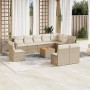 Set de sofás de jardín 11pzas con cojines ratán sintético beige en Conjuntos de jardín | Comprar online en Foru.es