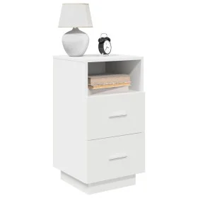Mesilla de noche con 2 cajones blanca 36x36x68 cm de , Mesitas de noche - Ref: Foro24-858578, Precio: 62,29 €, Descuento: %