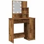 Tocador con luces LED madera envejecida 86,5x35x136 cm de , Mesas - Ref: Foro24-857023, Precio: 105,56 €, Descuento: %