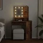 Tocador con luces LED madera envejecida 86,5x35x136 cm de , Mesas - Ref: Foro24-857023, Precio: 105,56 €, Descuento: %