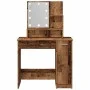 Tocador con luces LED madera envejecida 86,5x35x136 cm de , Mesas - Ref: Foro24-857023, Precio: 105,56 €, Descuento: %