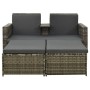 Set de muebles de jardín 3 pzas y cojines ratán sintético gris de vidaXL, Conjuntos de jardín - Ref: Foro24-313128, Precio: 2...
