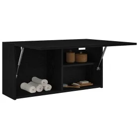 Mueble de pared de baño madera ingeniería negro 80x25x40 cm by , bathroom vanities - Ref: Foro24-860086, Price: 74,63 €, Disc...