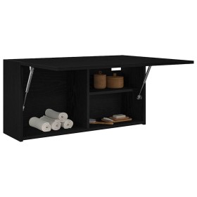 Mueble de pared de baño madera ingeniería negro 80x25x40 cm de , Tocadores de baño - Ref: Foro24-860086, Precio: 63,34 €, Des...