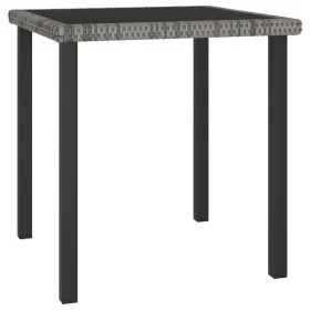 Mesa de comedor para jardín ratán sintético gris 70x70x73 cm de vidaXL, Mesas de jardín - Ref: Foro24-315117, Precio: 77,96 €...