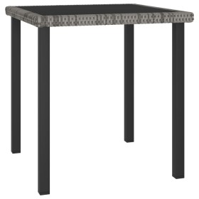 Mesa de comedor para jardín ratán sintético gris 70x70x73 cm de vidaXL, Mesas de jardín - Ref: Foro24-315117, Precio: 78,92 €...