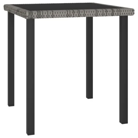Mesa de comedor para jardín ratán sintético gris 70x70x73 cm de vidaXL, Mesas de jardín - Ref: Foro24-315117, Precio: 77,96 €...