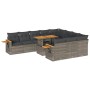 Set sofás jardín y cojines 10 pzas ratán sintético acacia gris de , Conjuntos de jardín - Ref: Foro24-3327651, Precio: 774,69...