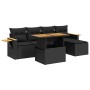 Set sofás jardín y cojines 7 pzas ratán sintético acacia negro de , Conjuntos de jardín - Ref: Foro24-3327583, Precio: 462,80...